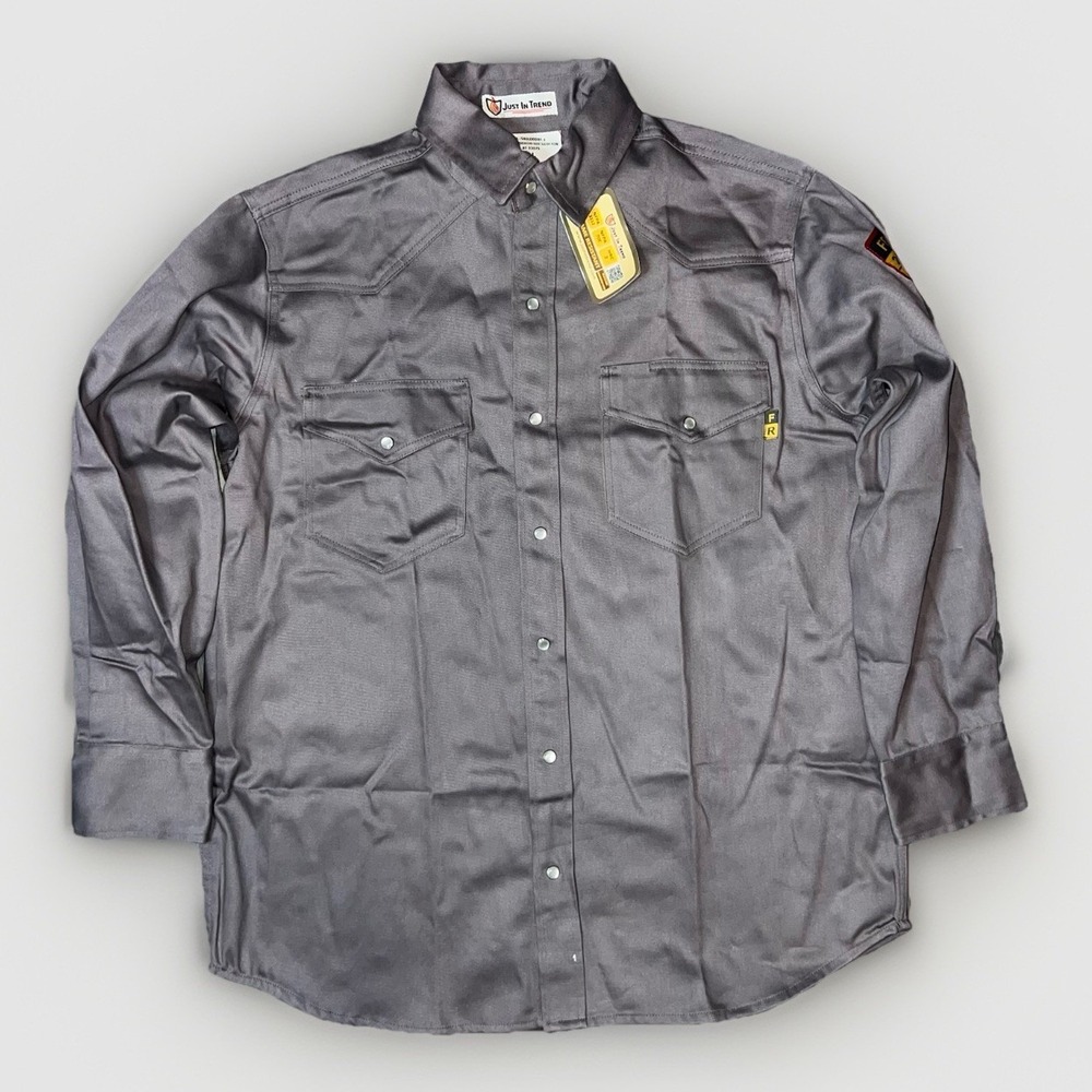 Flame Resistant FR Welding Workwear Shirt Heavy Weight 100% Cotton NWT Men's L